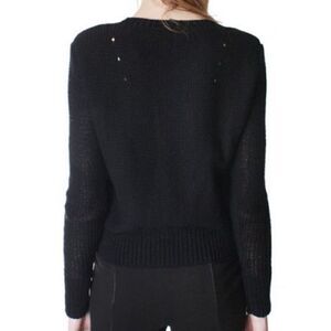 T by Alexander Wang Tape Yarn Crewneck Knitted Sweater Black Size Small